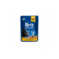 Вологий корм для котів Brit Premium Cat pouch 24шт*100 г з лососем і фореллю (пауч)