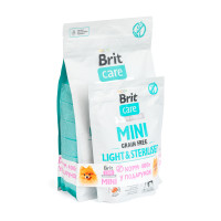 НАБОР 2 кг+400г Корм ​​сухой Brit Care Grain Free Mini Light and Sterilised с кроликом и лососем