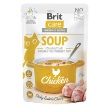 Вологий корм для котів Brit Care Soup pouch 15шт*75 г - курка