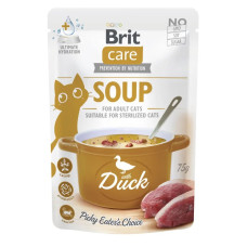 Вологий корм для котів Brit Care Soup pouch 15шт*75 г - качка