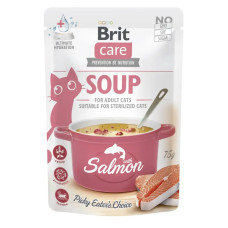 Вологий корм для котів Brit Care Soup pouch 15шт*75 г - лосось