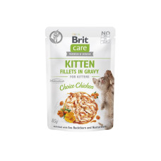 Вологий корм для кошенят Brit Care Cat Fillets in Gravy pouch 12*85 г - філе курки в соусі