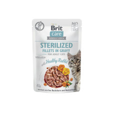 Вологий корм для стерилізованих кішок Brit Care Cat Fillets In Gravy філе з кроликом у соусі 85 г*12 шт