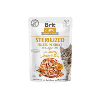 Вологий корм для кішок Brit Care Fillets in Gravy лосось та тунець у соусі 85г*12шт