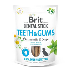 Ласощі для собак Brit Dental Stick Teeth & Gums 251 г 7 шт - ромашка і шавлія