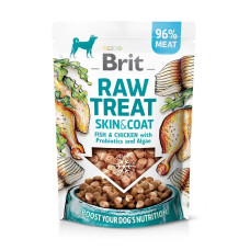 Ласощі для собак Brit Raw Treat Skin and Coat Freeze-dried 40г - риба і курка