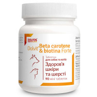 Dolfos (Дольфос) Beta Karoten & Biotyna Forte Вітамінно-мінеральний комплекс для собак із біотином міні 90 таб.