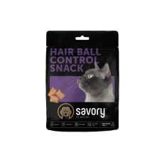 Хрумкі ласощі Savory Cats Snacks Pillows Hair Ball Control для дорослих котів, подушечки для виведення шерсті, 180 г
