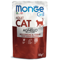 Вологий корм для кішок Monge (Монж) cat GRILL Adult ягня 85гр*28шт