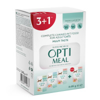 OptiMeal (ОптіМіл) Adult Cats Multi Taste - Набір №4 3+1 Повнораціонний вологий корм з різними смаками для котів