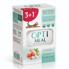 Набір 3+1 вологий корм для кошенят Optimeal, 340 г (курка)
