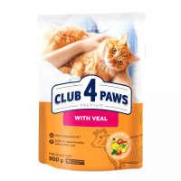 Club 4 Paws (Клуб 4 Лапи) Premium Adult Cat Veal - Сухий корм із телятиною для дорослих котів 900 г