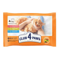 Набор влажного корма для кошек Club 4 Paws Premium 4 шт х 85 г - индейка, кролик и ягненок