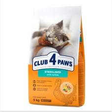 Сухой корм для стерилизованных кошек Club 4 Paws Premium 5 кг - индейка