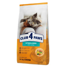 Сухой корм для стерилизованных кошек Club 4 Paws Premium 14 кг - индейка