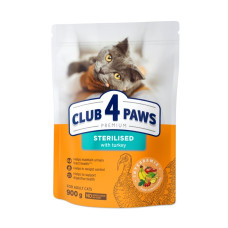 Сухий корм Club 4 Paws Premium для стерелізованих котів з індичкою 900 г