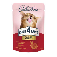 Влажный корм для кошек Клуб 4 лапы Premium Selection Strips Полосочки с кроликом в соусе 85 г х 12 шт