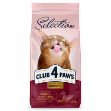 Сухий корм для дорослих котів Club 4 Paws Selection з качкою та овочами 1.5 кг