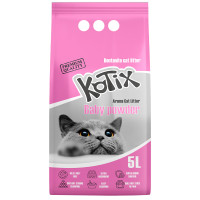 Бентонитовый наполнитель KOTIX Baby Powder детская присыпка, розовые гранулы 5 л