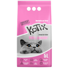 Бентонітовий наповнювач KOTIX Baby Powder дитяча присипка, рожеві гранули 5 л