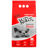 Бентонитовый наполнитель KOTIX Classic классический, натуральный белый 10 л
