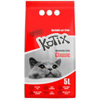 Бентонитовый наполнитель KOTIX Classic классический, натуральный белый 5 л