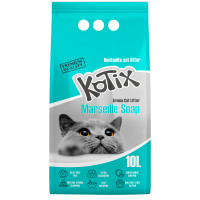 Бентонитовый наполнитель KOTIX Marseille Soap марсельское мыло, бирюзовые гранулы 10 л