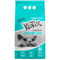 Бентонитовый наполнитель KOTIX Marseille Soap марсельское мыло, бирюзовые гранулы 5 л