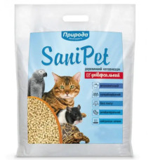 Наповнювач туалету для котів Природа Sani Pet Універсальний 10 кг (деревинний)