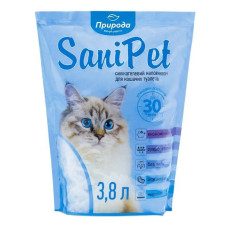 Силікагелевий наповнювач для котячого туалету SaniPet 3.8 л.