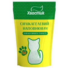 Силікагелевий наповнювач для котячого туалету Хвостик, дрібний із зеленими гранулами, 3,6 л