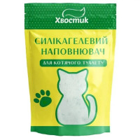 Силікагелевий наповнювач для котячого туалету Хвостик, дрібний із зеленими гранулами, 10 л