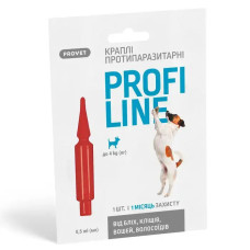 Краплі на холку для собак ProVET (ПРОВЕТ) Profiline до 4 кг, 1 піпетка