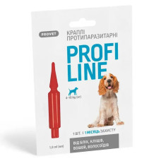 Краплі на холку для собак ProVET (ПРОВЕТ) Profiline от 4 кг до 10 кг, 1 піпетка