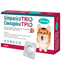 Simparica TRIO - Противопаразитарные таблетки от блох, гельминтов и клещей для собак весом 10-20 кг 1 таб.