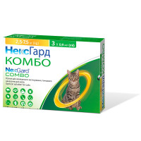 NexGard Combo (Нексгард Комбо) - Краплі на холку від бліх, кліщів та гельмінтів для котів 2.5-7.5 кг(1 піпетка)
