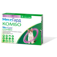 NexGard Combo (Нексгард Комбо) - Краплі на холку від бліх, кліщів та гельмінтів для котів до 2.5 кг(1 піпетка)