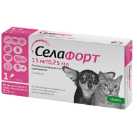 Капли для собак и котов KRKA «Селафорт» спот-он №1, 15 мг/0,25 мл, до 2,5 кг 1 пипетка