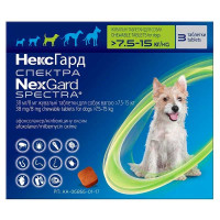 Жувальні таблетки для собак NexGard Spectra, М 7,5-15 кг, 1 таблетка
