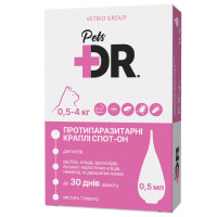Противопаразитарные капли DR. Pets Спот-он для котов до 4 кг - 0,5 мл