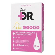 Протипаразитарні краплі DR.Pets Спот-Он для котів від 4 до 8 кг - 1.0 мл
