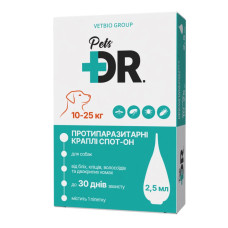 Протипаразитарні краплі DR.Pets Спот-Он для собак від 10 до 25 кг, 2.5 мл