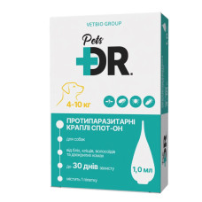 Протипаразитарні краплі DR.Pets Спот-Он для собак від 4 до 10 кг, 1 мл