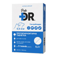 Противопаразитарная таблетка DR. Pets Ультра-Квадро для собак и котов от 0.5 до 2 кг