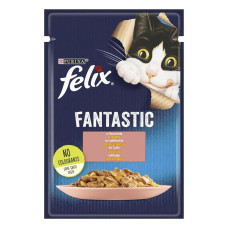 Вологий корм Felix Fantastic для кішок, з лососем у желе 85 г*26 шт