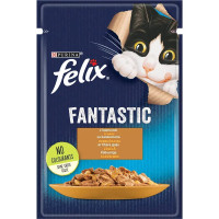 Вологий корм Felix Fantastic для кішок, з індичкою в желе 85 г*26 шт