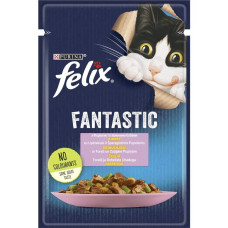 Вологий корм Felix Fantastic для кішок, з фореллю та бобами в желе 85 г*26 шт.