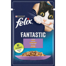 Вологий корм Felix Fantastic для кішок, з ягням у желе 85 г*26 шт