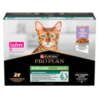 Вологий корм для дорослих стерилізованих котів Purina Pro Plan Multipack Sterilised - паучі з індичкою в желе для кішок (10 шт х 85 г)