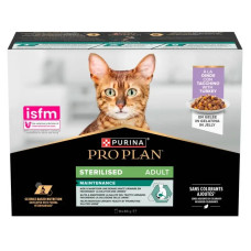 Вологий корм для дорослих стерилізованих котів Purina Pro Plan Multipack Sterilised - паучі з індичкою в желе для кішок (10 шт х 85 г)
